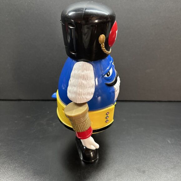 M&M's Candy Dispenser Blue Toy Soldier Nutcracker Christmas Decor 10" Tall - Picture 5 of 5